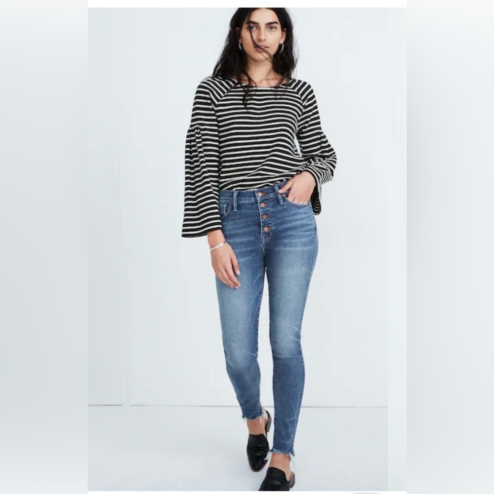 Madewell 10” High Rise Skinny Jeans, Button Front Edition